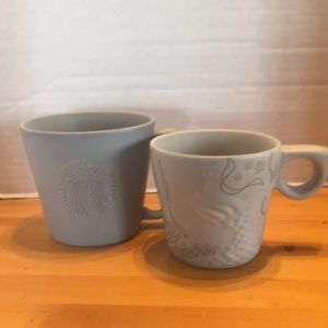 Starbucks Bundle (2) Mugs /12oz Siren Tail Anniversary/Mermaid Logo 20oz Venti